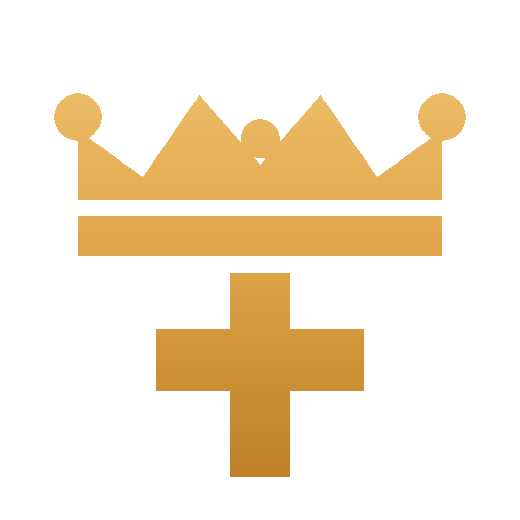 Christ Peace Church crown and cross emblem