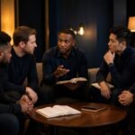Men studying scripture together at Christ Peace Church