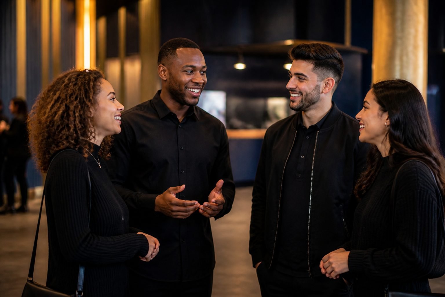 Young adults in conversation at a Christ Peace Church gathering