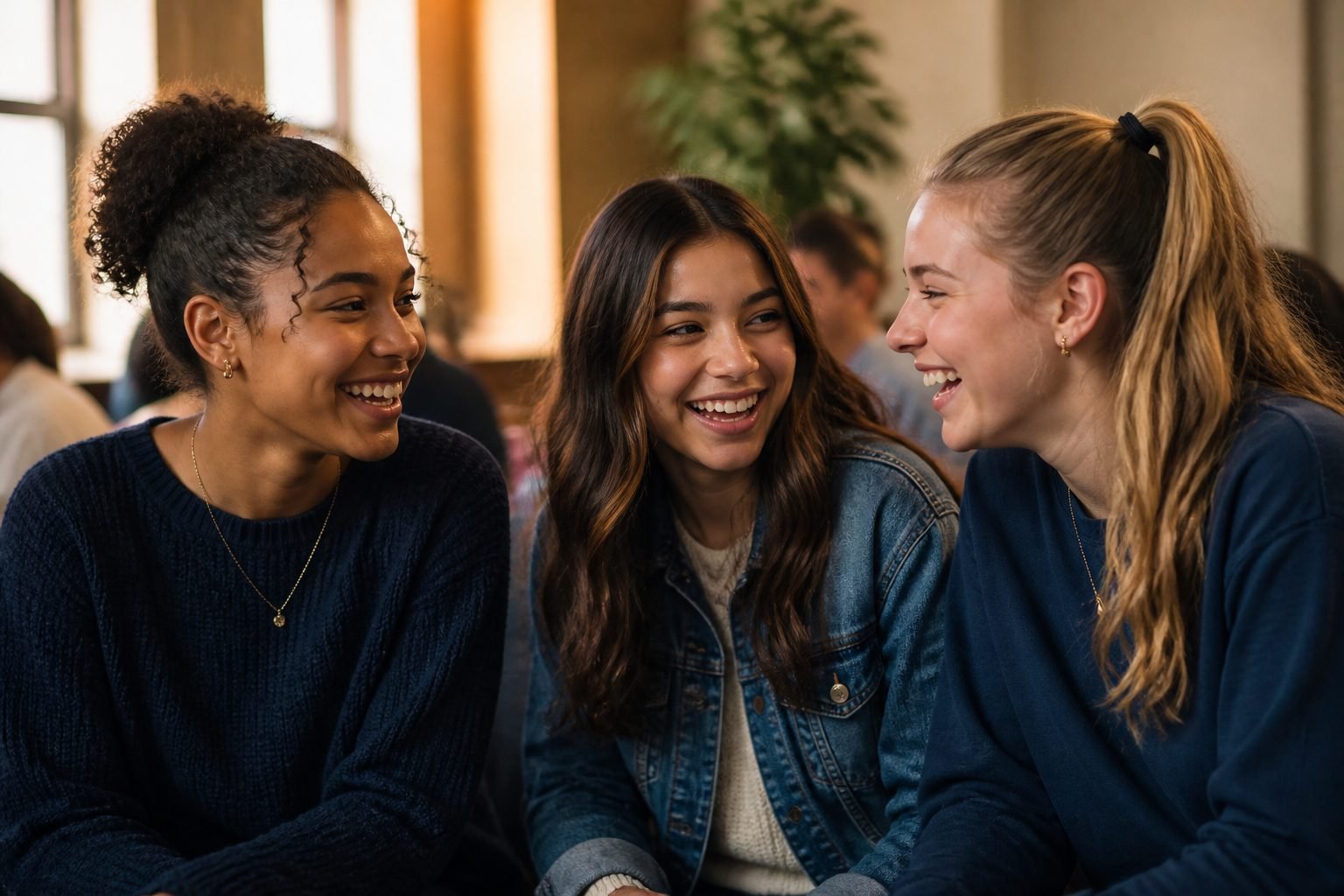 Teenagers connecting at a Christ Peace Church youth gathering